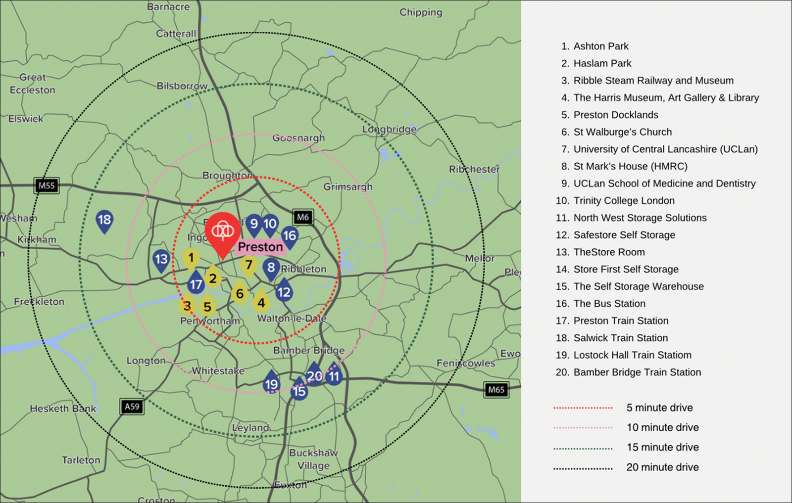 Map of Preston